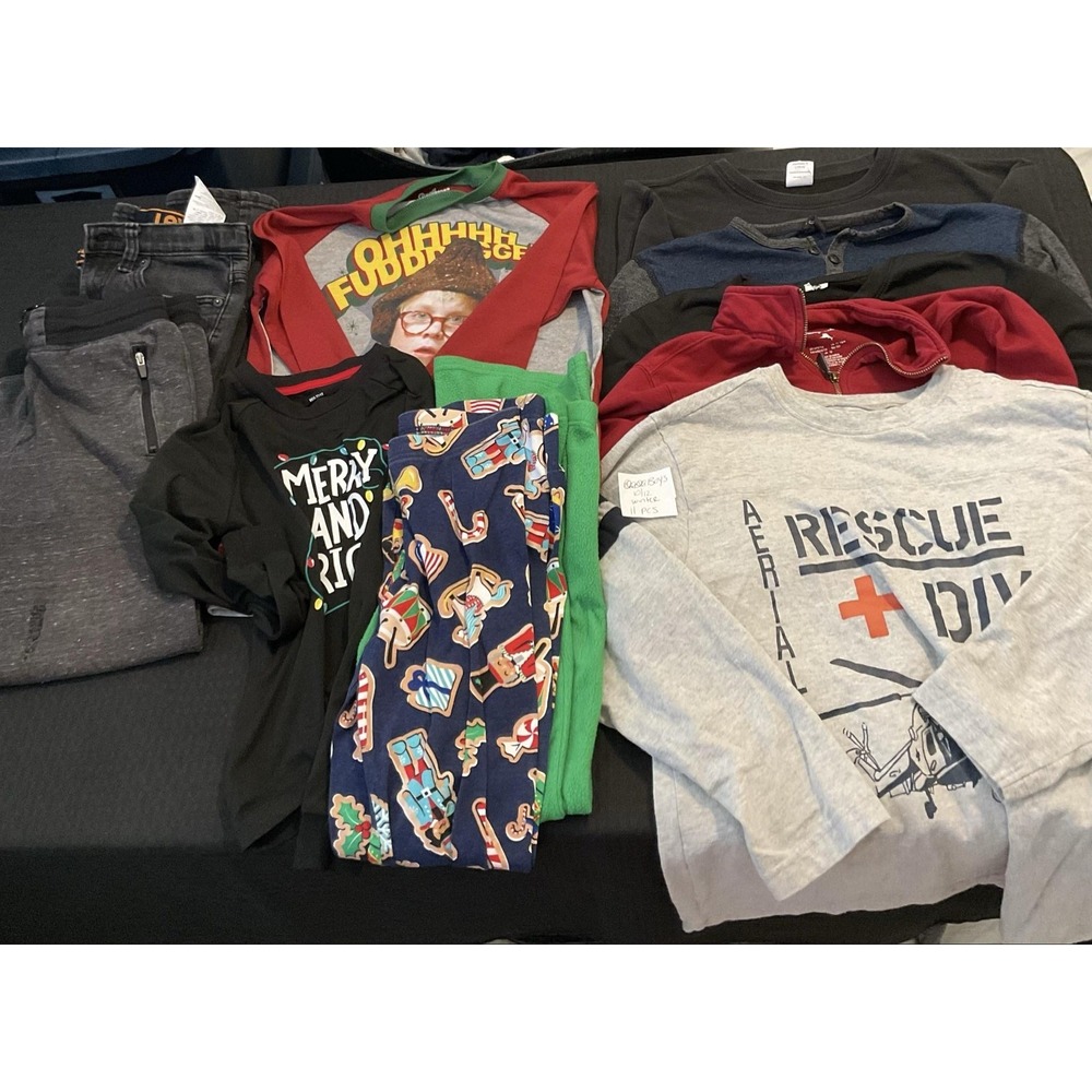 Mixed Brands Outfit Lot Boys 10-12 Jeans Levi's Pants Sweatshirts 11pc Winter